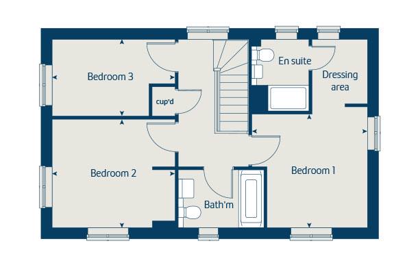 First floor floorplan of The Spruce at Haygate Fields